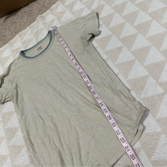 J crew whisper cotton rib crewneck ringer tee sunfaded sage wallow stripes - Picture 7 of 8